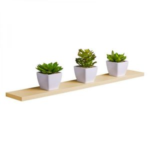 Prateleira 70 X 15cm Bege Claro Suporte Invisível