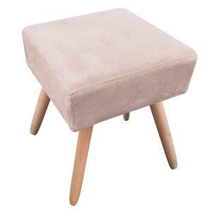 Puff Ibiza Quadrado Suede Bege Natural