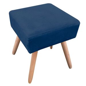 Puff Ibiza Quadrado Suede Azul Marinho Natural