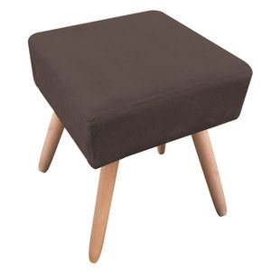 Puff Ibiza Quadrado Suede Marrom Natural
