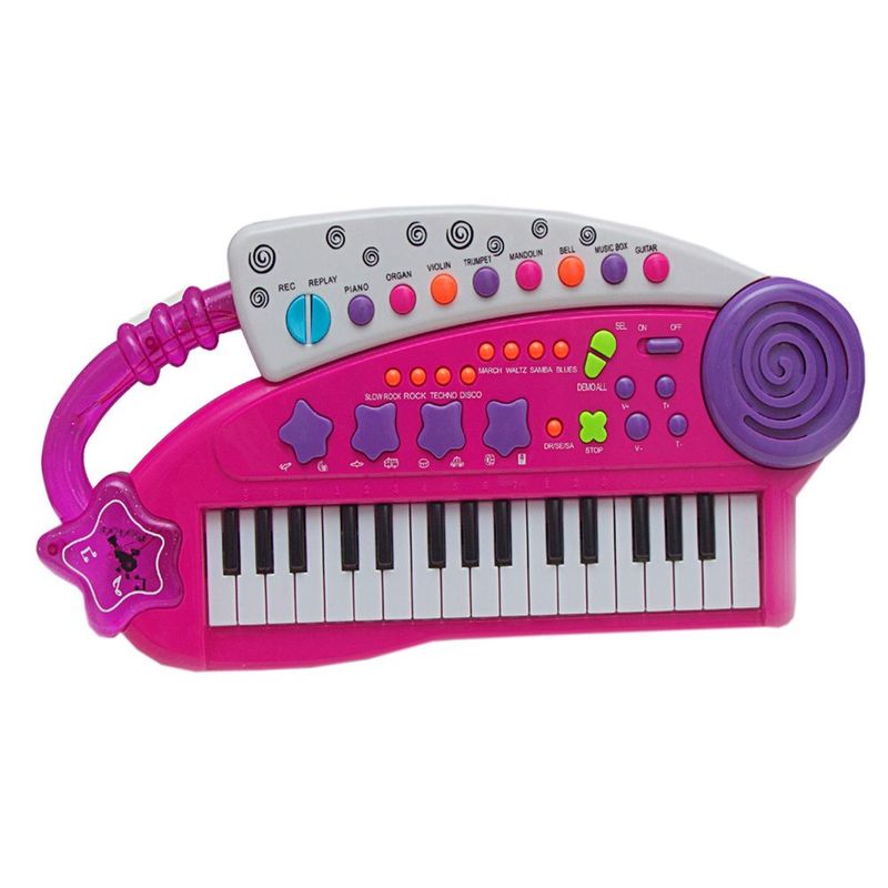 Teclado infantil a pilha rosa - TOYS - Piano / Teclado de Brinquedo