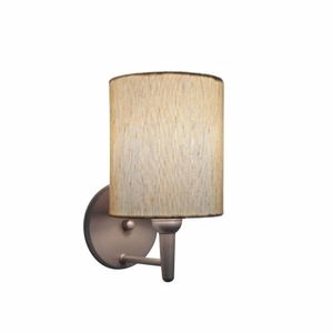 Arandela Cilíndrica Base Cinza 14x15cm Linho Bege Bivolt