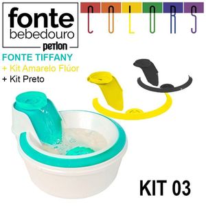 Fonte Bebedouro Petlon Colors 3 Cores Caes e Gatos - Kit 03