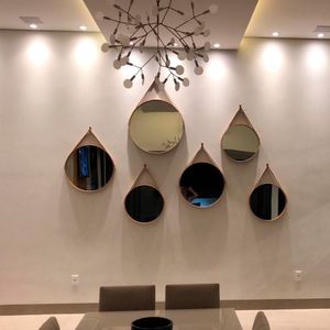 Espelho Redondo 35cm Decorativo Adnet Preto Escandinavo