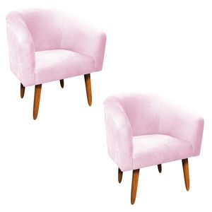 Kit 02 Poltronas Stella Rosa Bebê Castanho