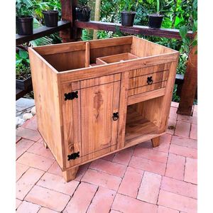 Balcão Pia Banheiro Plus Madeira Maciça 73x80x48 Neppel