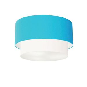 Plafon Banheiro Cilíndrico Cúpula Azul Turquesa Branco