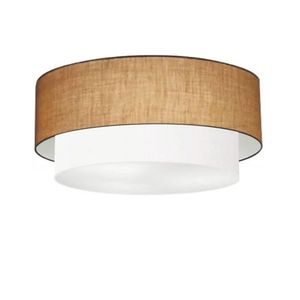 Plafon de Sobrepor Cilíndrico 55x50cm Palha Branco