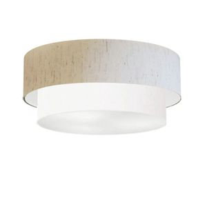 Plafon de Sobrepor Cilíndrico 70x60cm Linho Bege Branco