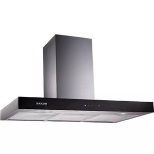 Coifa de Parede Suggar Granada 90cm Vidro Preto/inox 110V Tp5991ix
