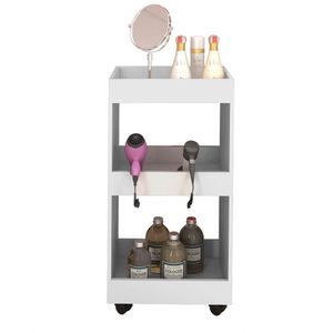 Armário para Salão Barbearia com Rodízios L03 Seul Branco