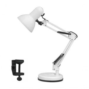 Luminária Pixar Mesa Garra 2 Em 1 Leitura Articulável Branca