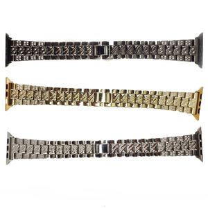 Kit 3 Pulseiras Smartwatch Pedra Strass Smartband Aço 3 Elos