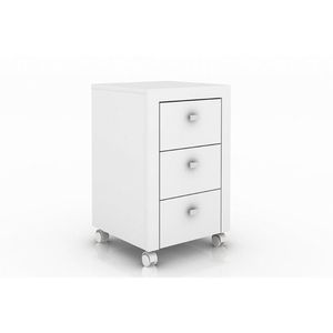 Gaveteiro P/ Escritório Me4108 C/ 3 Gavetas E Rodízios Branco - Tecno Mobili