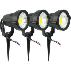 Kit 3 Espeto Jardim Luminária Led 5w Forte Branco Quente