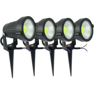 Kit 4 Espeto Jardim Luminária Led 5w Luz Super Forte Verde