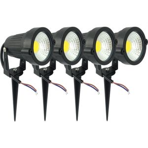 Kit 4 Espeto Jardim Luminária Spot Luz Led 7w Branco Quente