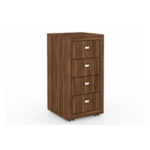 Gaveteiro P/ Escritório Me4133 C/ 4 Gavetas E Rodízios Nogal - Tecno Mobili
