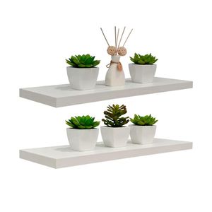 Kit 2 Prateleiras 60 x 20cm Branco Espessura 25mm Invisível