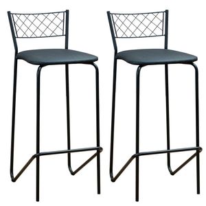 Conjunto 2 Banquetas 88Cm Preto/Preto News
