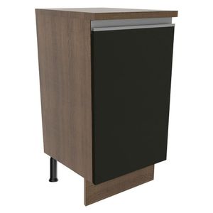 Balcão Glamy 40cm 1 Porta Rustic Preto