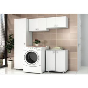 Ambiente para Lavanderia 4 Peças Branco Tecno Mobili