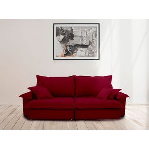 Sofá Paris 2.30m Retrátil E Reclinável Super Pillow -vinho