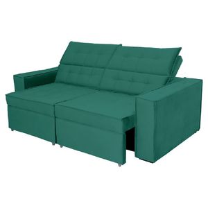 Sofá Austrália 3,00m 5 Lugares Retrátil E Reclinável D35 - Verde