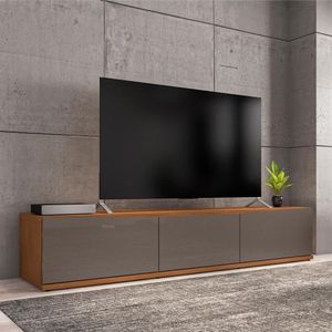 Rack Para Tv Mônaco Com Gaveta Cinza Perola Noce