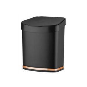 Lixeira Em Plástico Eleganza 2,5L Future Preto E Rose Gold