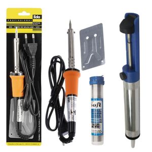 Kit Ferro Solda+Tubete Estanho com Resina e Sugador 127v 40W