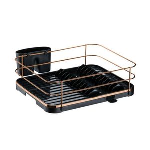 Escorredor De Louças Em Plástico Originale Future Preto E Rose Gold