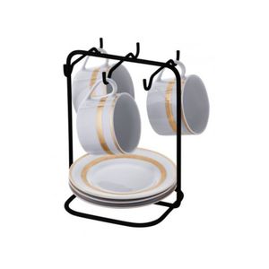Suporte Para Xícaras E Pires De Chá Em Aço Carbono Caffè Future Preto Fosco