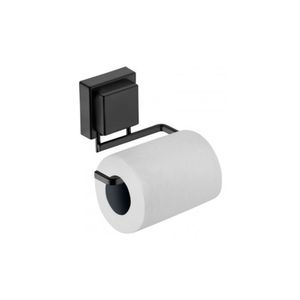 Suporte Para Papel Higiênico Com Ventosa Em Aço Carbono Praticità Mix Future Preto Fosco