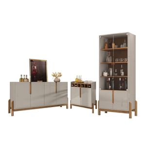 Conjunto Sala De Estar Completo Seville Off White Cedro