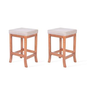 Kit 2 Banquetas Baixa Em Madeira Maciça Toquio Pinhão