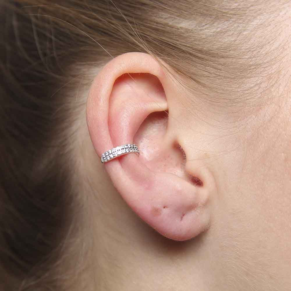 Piercing Fake Orelha Cartilagem Borboleta zircônia Prata 925