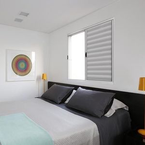 Janela De Alumínio Veneziana 100X150Cm 3 Folhas Branco