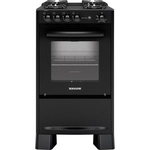 Fogão Cook Mesa De Vidro 4 Queimadores Neo Suggar Preto
