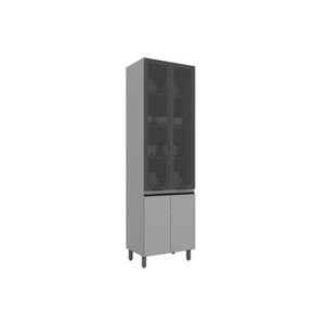 Cristaleira De Cozinha Belize 4 Portas (2 C/ Vidro) 70cm Cinza - Henn
