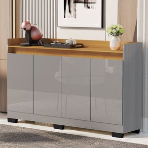 Buffet 4 Portas Real Cinza/Mel