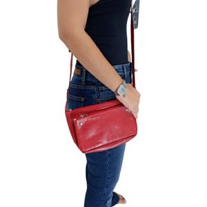 Bolsa Feminina Social festa De Couro Zup Cor Vermelho Escuro