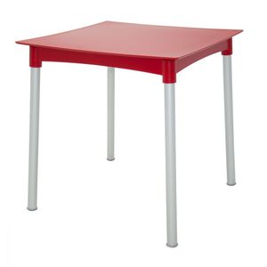 Mesa Tramontina Diana 70x70cm Polipropileno Vermelho Pernas de Alumínio