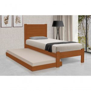Cama de Solteiro Lara c/ Cama Auxiliar Madeira Maciça Pinus