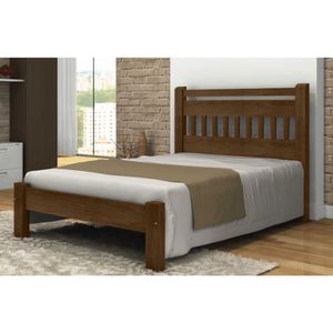 Cama de Casal Mônaco de Madeira Angelim Imbuia