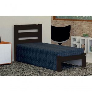 Cama de Solteiro Londres de Madeira Angelim Tabaco