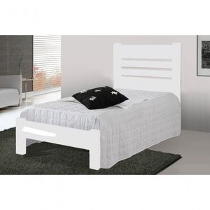 Cama de Solteiro Moscou de Madeira Angelim Branco