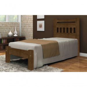 Cama de Solteiro Mônaco de Madeira Angelim Imbuia