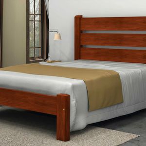 Cama Queen Size Berlim de Madeira Maciça Angelim Mel