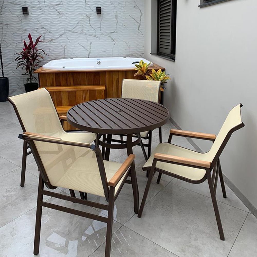 Conjunto para jardim e varanda, Mesa com 4 cadeiras - Sarah Móveis